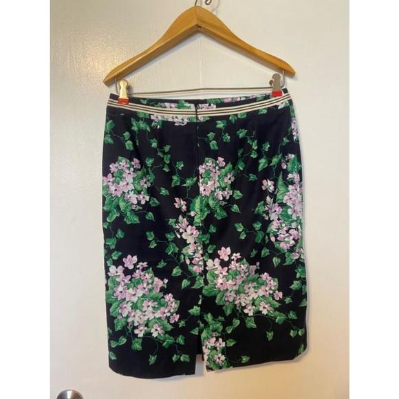 Talbot’s The Oprah Magazine Collection Pencil Skirt Floral Blue Sz 6 - Picture 2 of 3